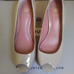 Vince Camuto Beige Peeptoe Pumps